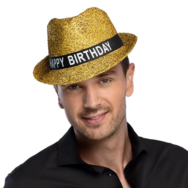 hut-sparkling-happy-birthday-erwachsene-gold image 1