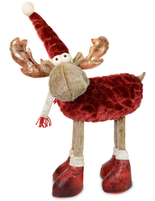 riffelmacher-elch-74706-dekofigur-braun-rot-38x48-cm image 1