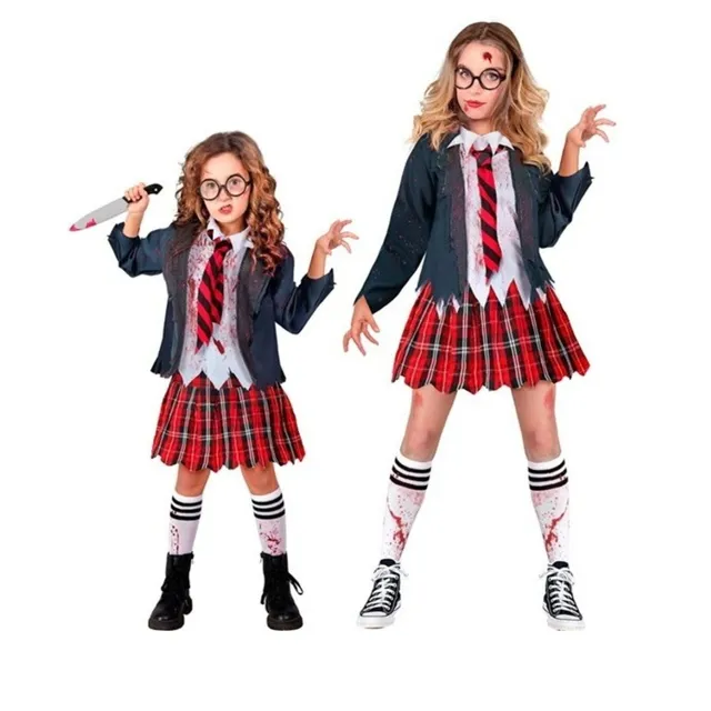 das-kost-mland-m-dchen-kost-m-zombie-schulm-dchen-5-tlg-gr-e-128 image 1