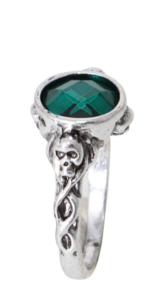 das-kost-mland-gothic-damen-ring-totenkopf-silber-gr-n image 3