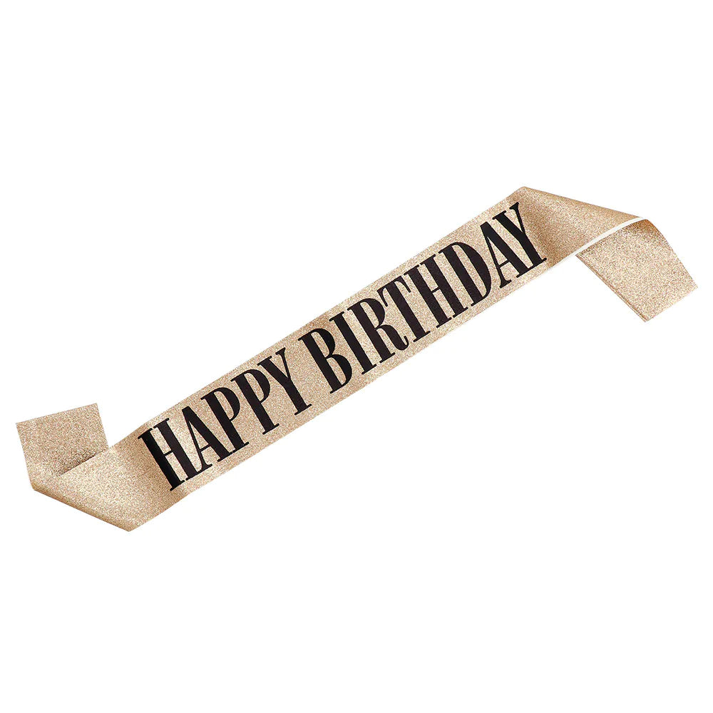 das-kost-mland-happy-birthday-sch-rpe-geburtstagssash-gold-schwarz image 2