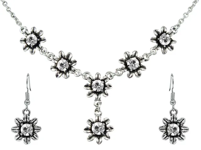 das-kost-mland-blumen-collier-kristall-mit-ohrh-ngern image 1