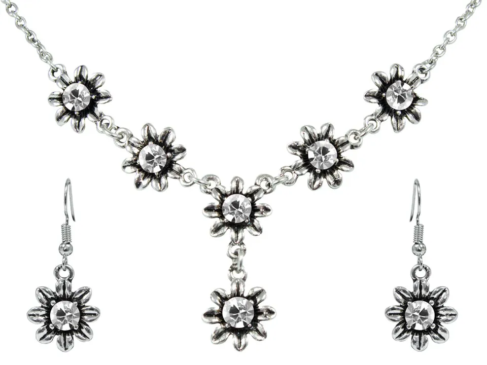 das-kost-mland-blumen-collier-kristall-mit-ohrh-ngern image 1