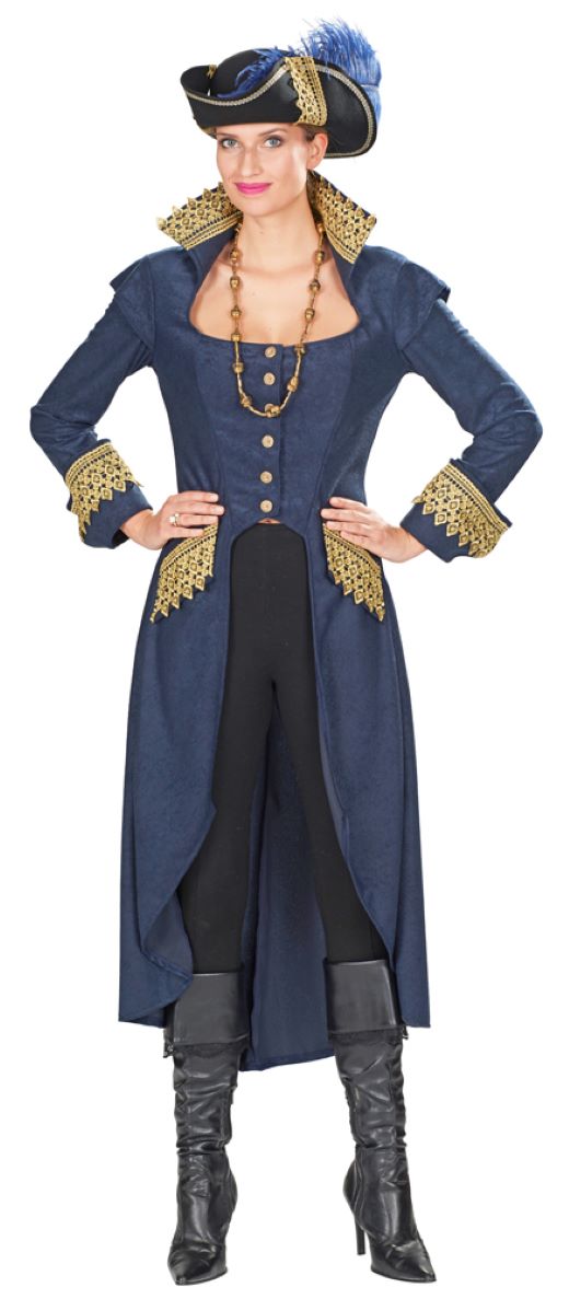 das-kost-mland-damen-piraten-mantel-dunkelblau-gold-gr-36-50 image 1