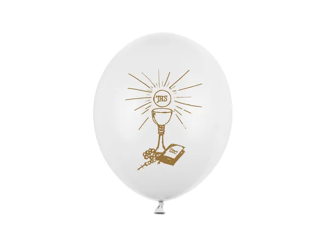das-kost-mland-kommunion-luftballon-30cm-6stk-wei-gold image 1