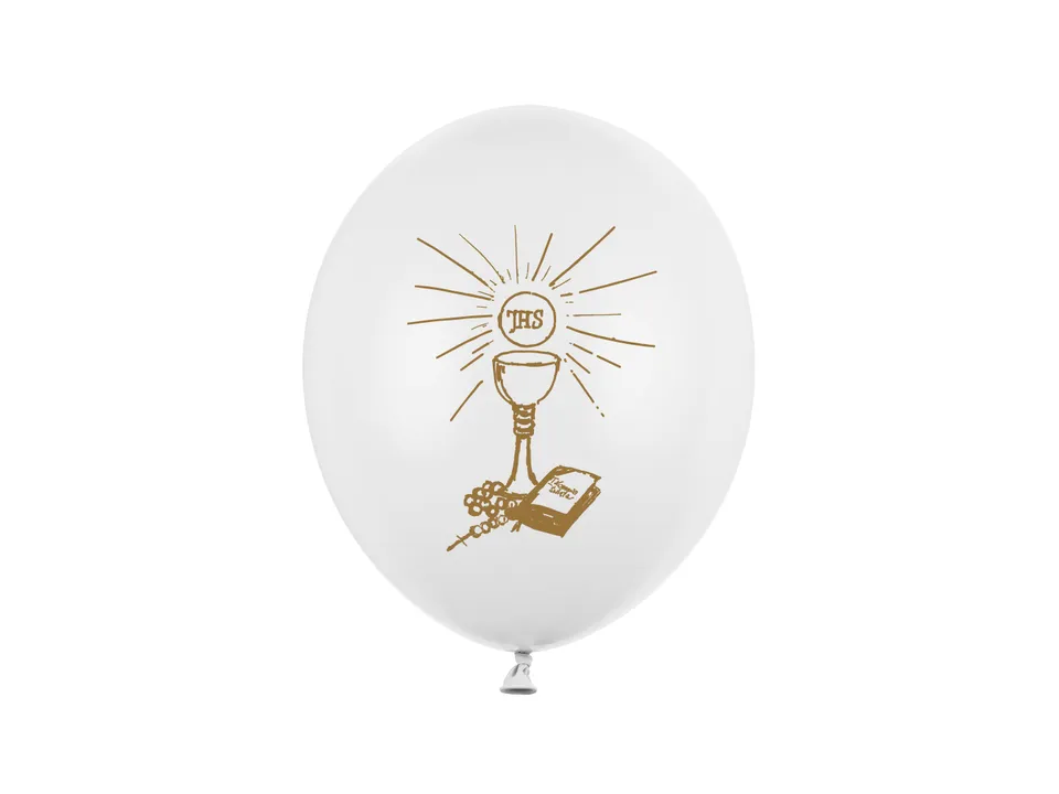 das-kost-mland-kommunion-luftballon-30cm-6stk-wei-gold image 1