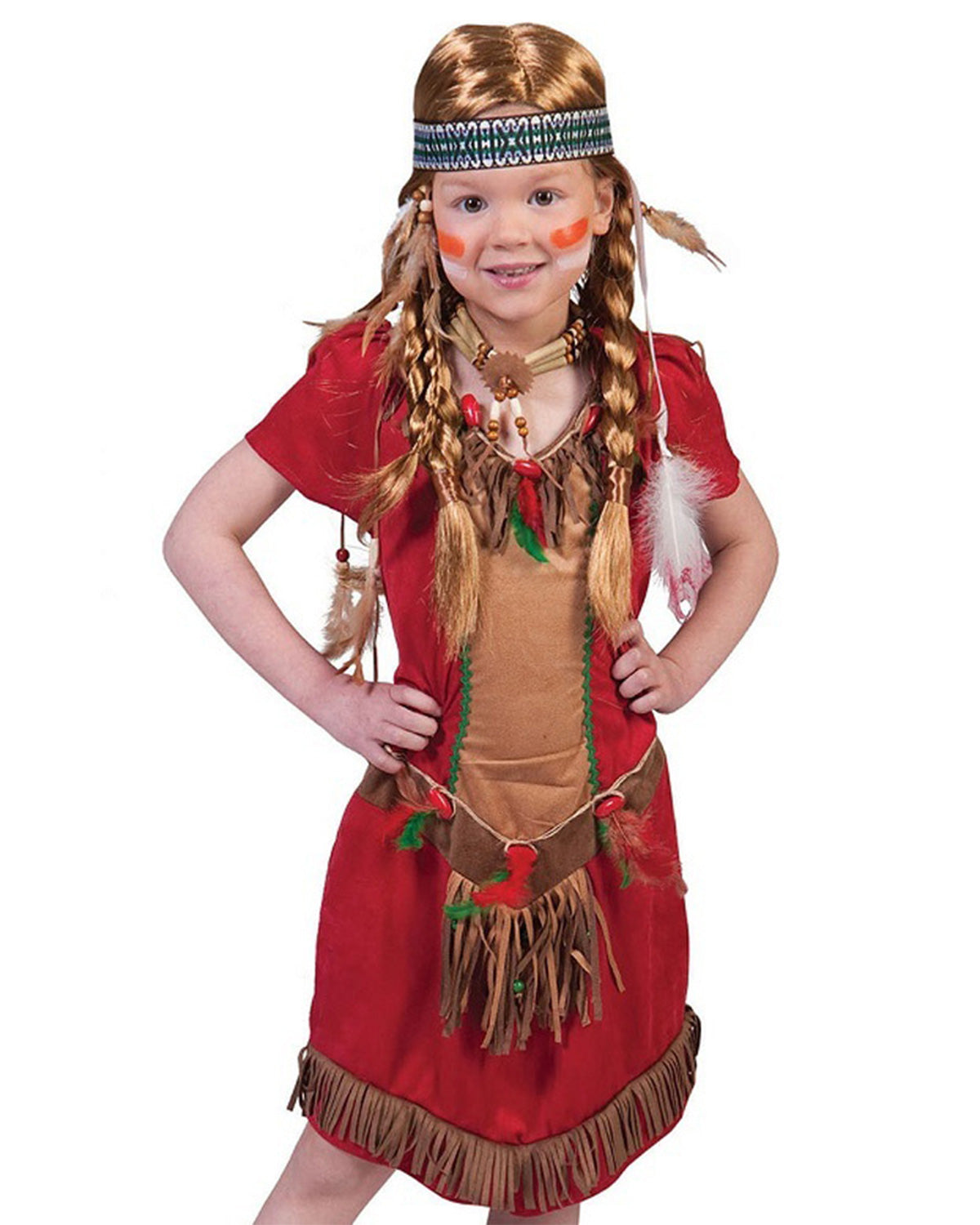 das-kost-mland-red-hawk-indianerin-kost-m-kinder-116-fransen image 1