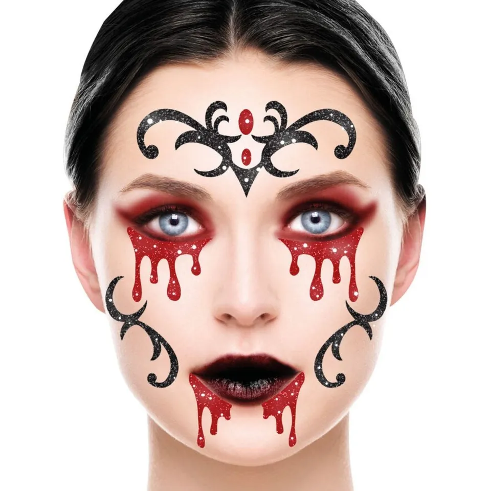 das-kost-mland-accessoires-face-art-glitzer-tattoo-vampirin-20x20cm image 1