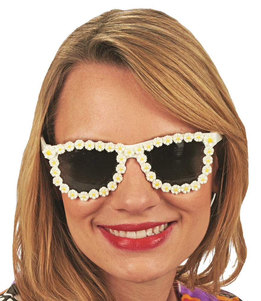 das-kost-mland-accessoires-brille-hippie-daisy-wei-blumen image 2