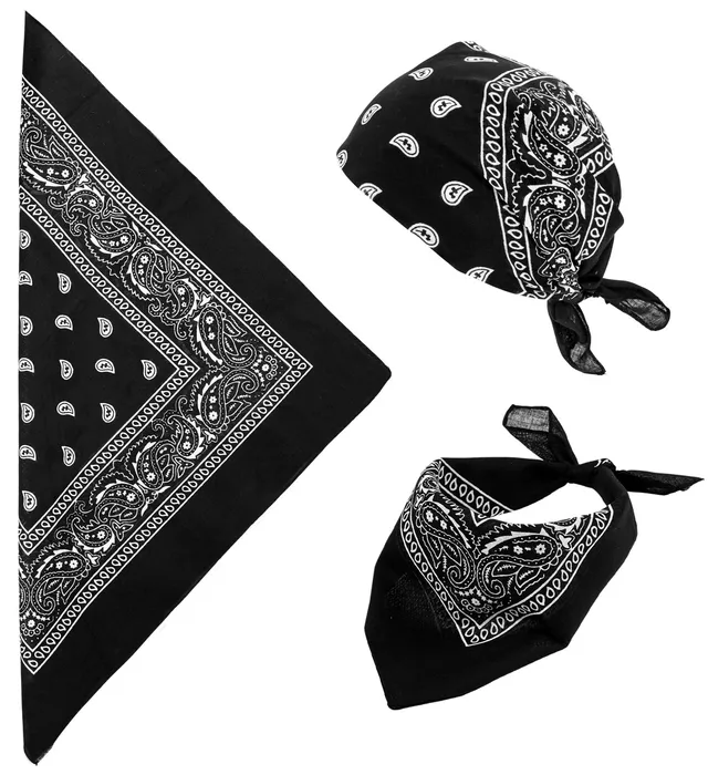 das-kost-mland-bandana-halstuch-cowboy-schwarz-55x55cm image 1