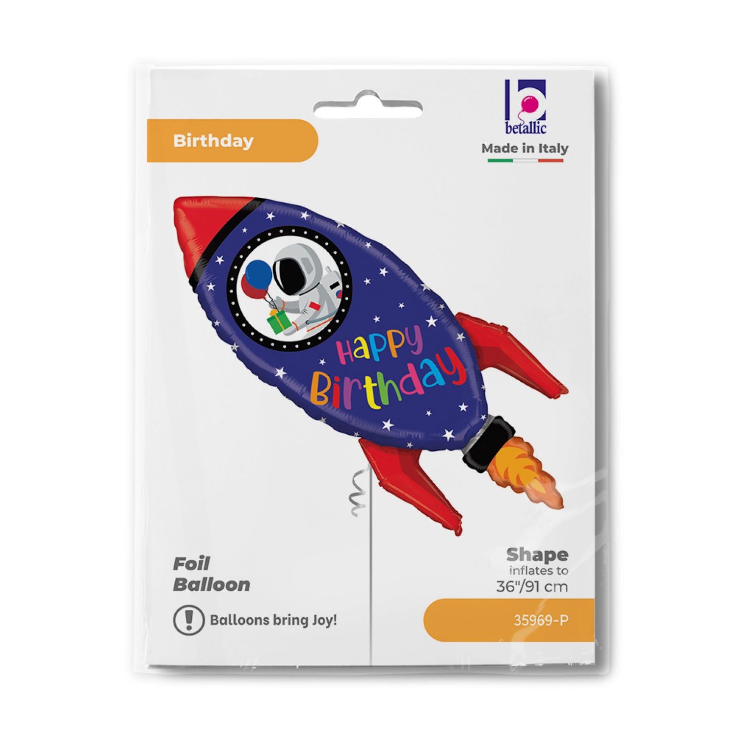 das-kost-mland-happy-birthday-rakete-folienballon-91-cm image 2