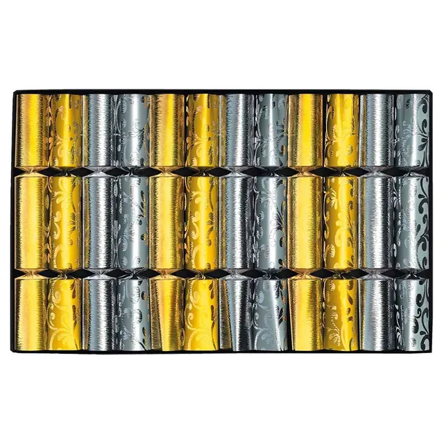 das-kost-mland-dekorationen-knallbonbons-gold-silber-18cm-12-st-ck image 1