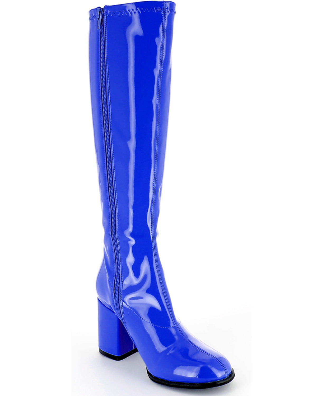 das-kost-mland-gogo-retro-lackstiefel-damen-royalblau-schmal image 4
