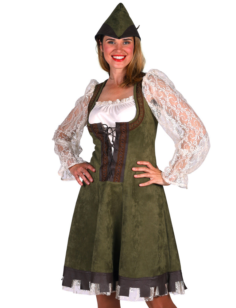 das-kost-mland-robin-hood-kost-m-damen-m-wildleder-kleid image 1