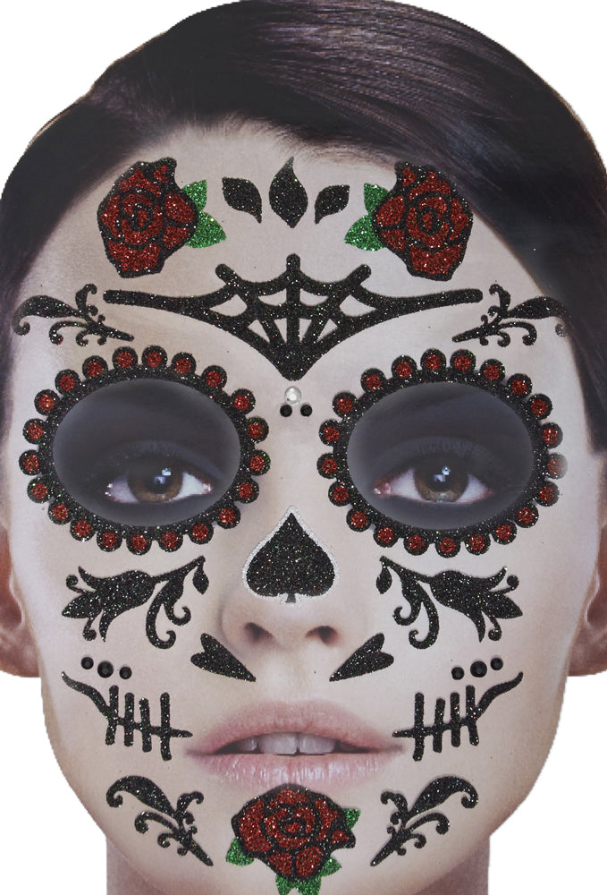 das-kost-mland-accessoires-gesichts-tattoo-lady-rose-klebetattoos image 1