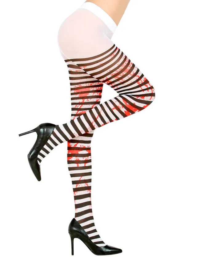 das-kost-mland-accessoires-blutige-strumpfhose-damen-50-den-schwarz-wei image 1
