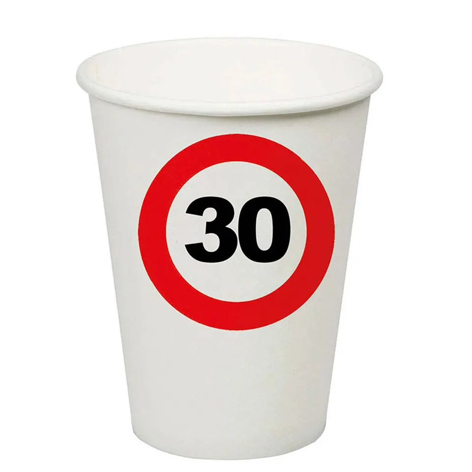 das-kost-mland-accessoires-pappbecher-verkehrsschild-30-250ml-8stk image 1
