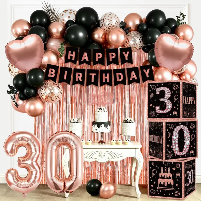 heitoyi-party-supplies-deko-30-geburtstag-rosegold-set image 1
