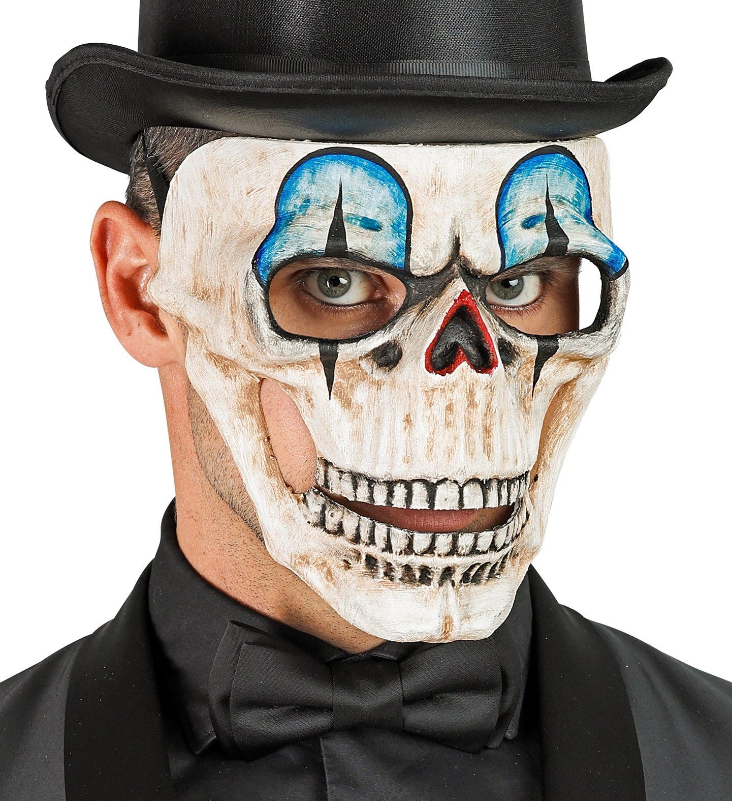das-kost-mland-commedia-dellarte-totenkopf-maske-beige-blau image 3
