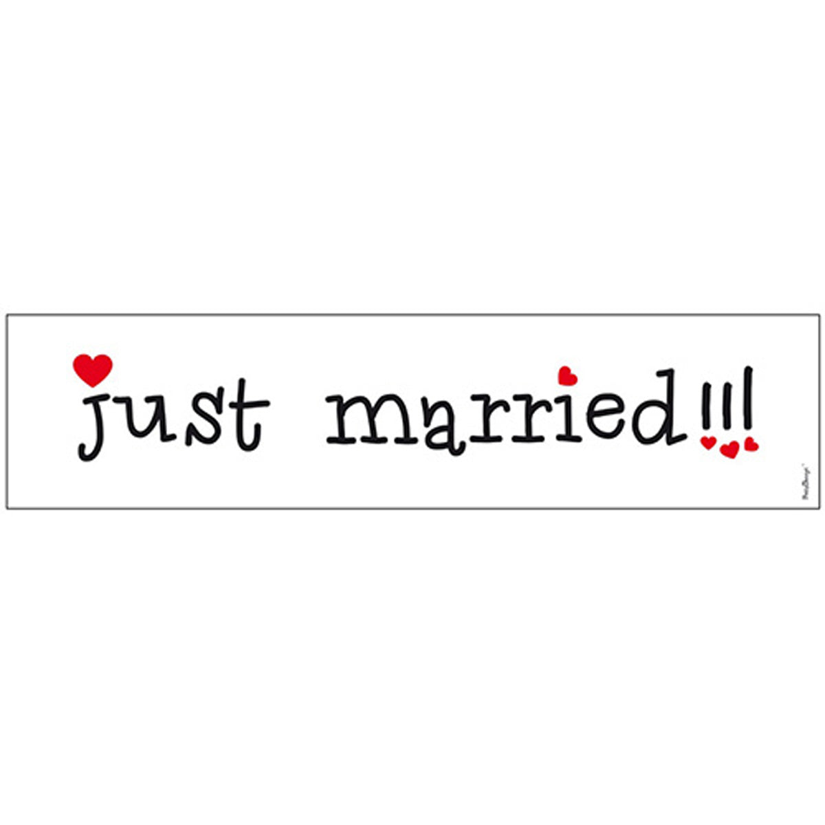 das-kost-mland-accessoires-schild-just-married-50x11-5cm-deko image 1