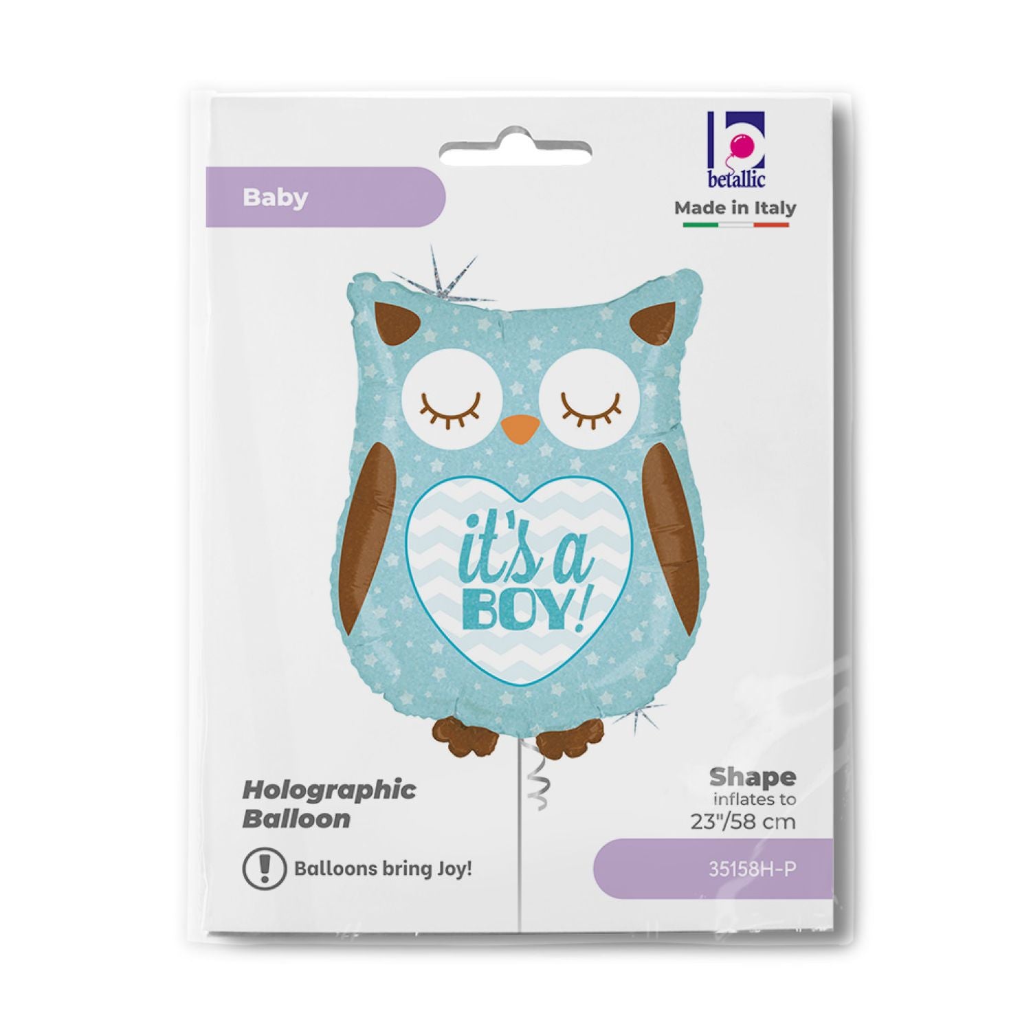 das-kost-mland-shape-folienballon-eule-it-s-a-boy-66cm image 2