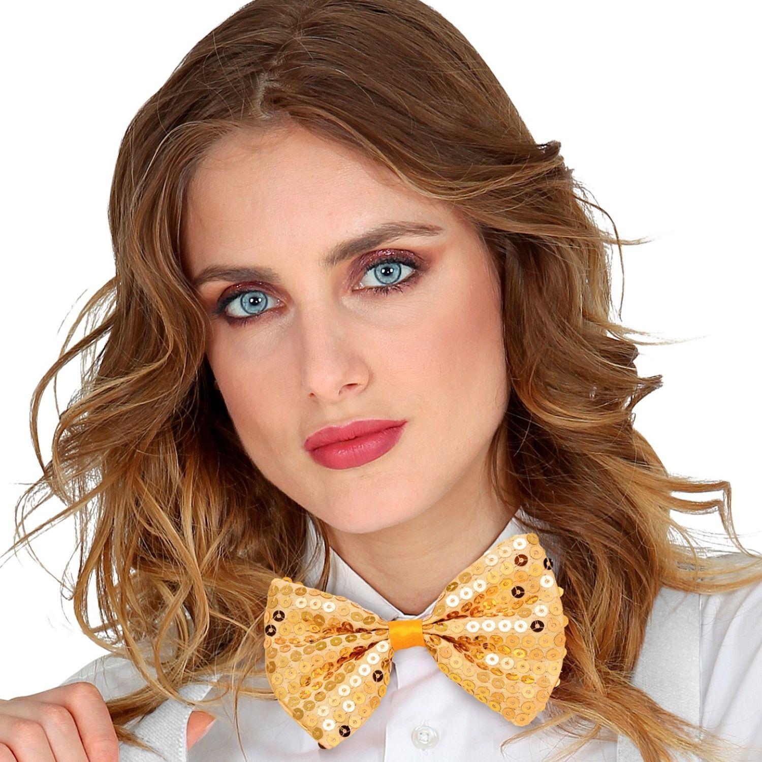 das-kost-mland-pailletten-fliege-gold-polyester image 4