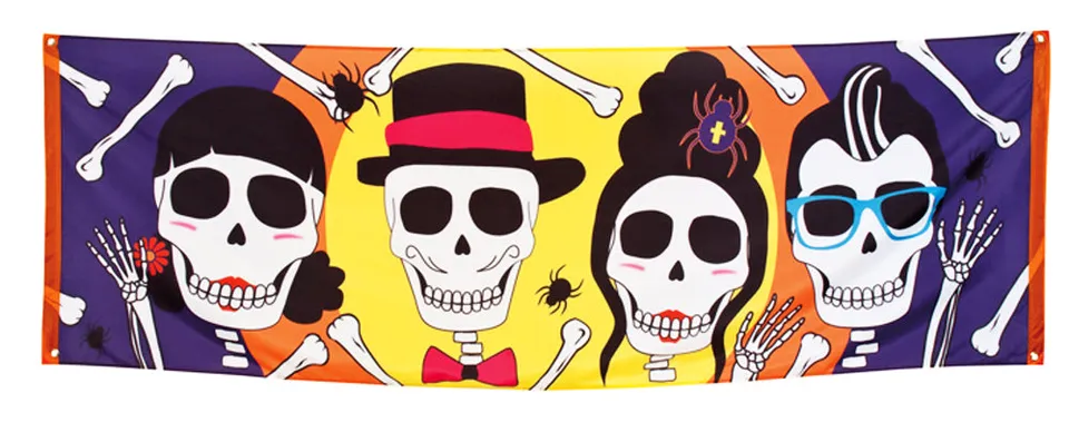 das-kost-mland-dekorationen-day-of-the-dead-banner-totenkopf-220cm image 1