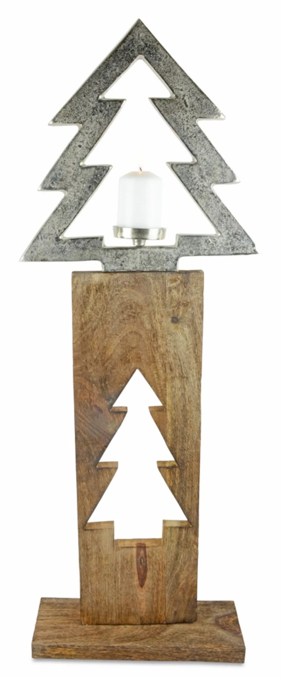 riffelmacher-baums-ule-kerzenst-nder-natur-silber-100-cm image 1