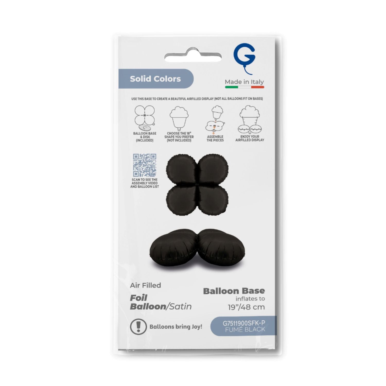 das-kost-mland-dekorationen-folienballon-base-drops-48-cm-satin-schwarz image 3