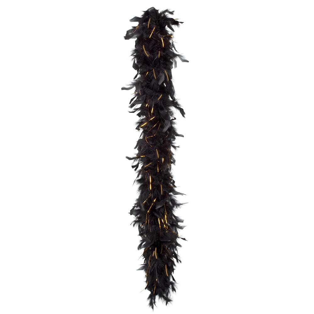 das-kost-mland-federboa-glamour-180cm-50g-schwarz-gold image 2