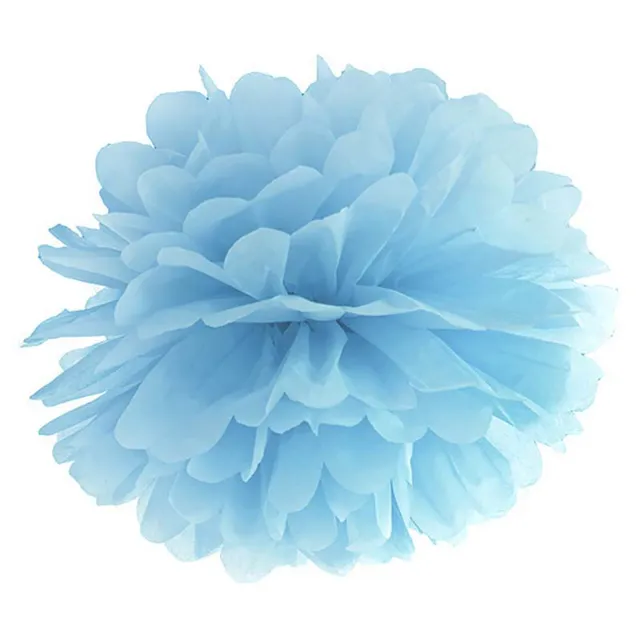 das-kost-mland-dekorationen-pompom-hellblau-35-cm-partydeko image 1