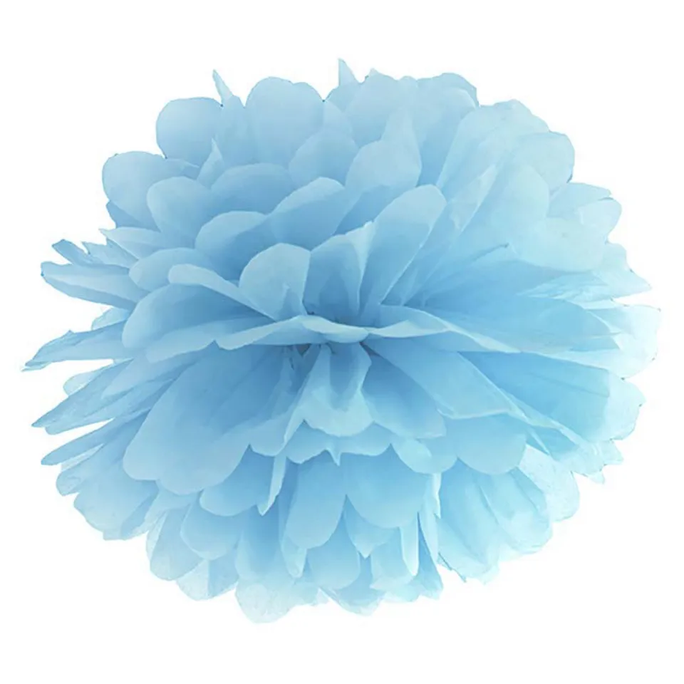 das-kost-mland-dekorationen-pompom-hellblau-35-cm-partydeko image 1