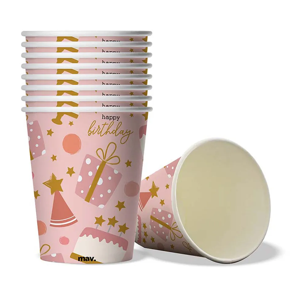 das-kost-mland-deko-pappbecher-rose-confetti-200ml-8-st-ck image 1