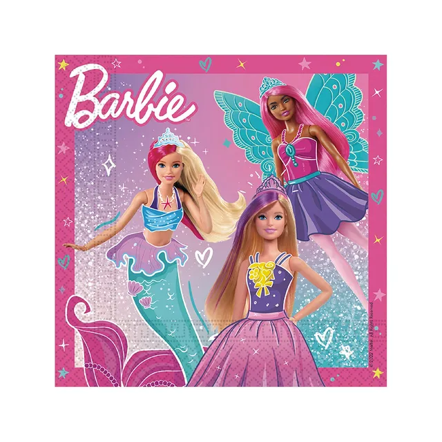 das-kost-mland-dekorationen-barbie-fantasy-servietten-33cm-20-st-ck image 1