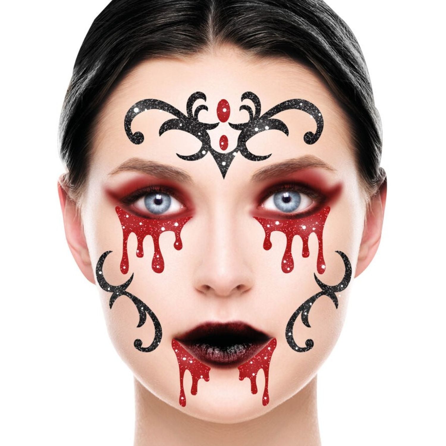 das-kost-mland-accessoires-face-art-glitzer-tattoo-vampirin-20x20cm image 1