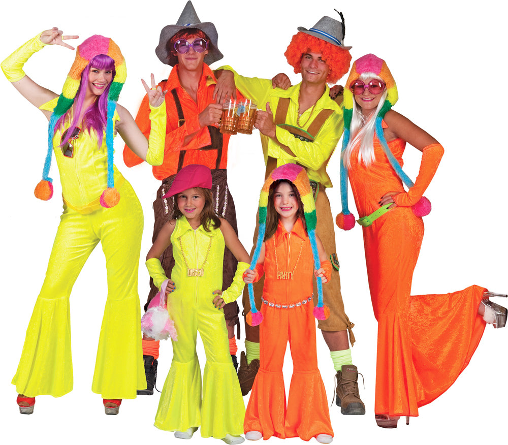 das-kost-mland-hippie-girl-disco-anzug-neonorange-m-dchen image 2