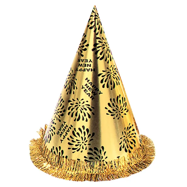 das-kost-mland-accessoires-kegelhut-happy-new-year-gold-28-cm image 1