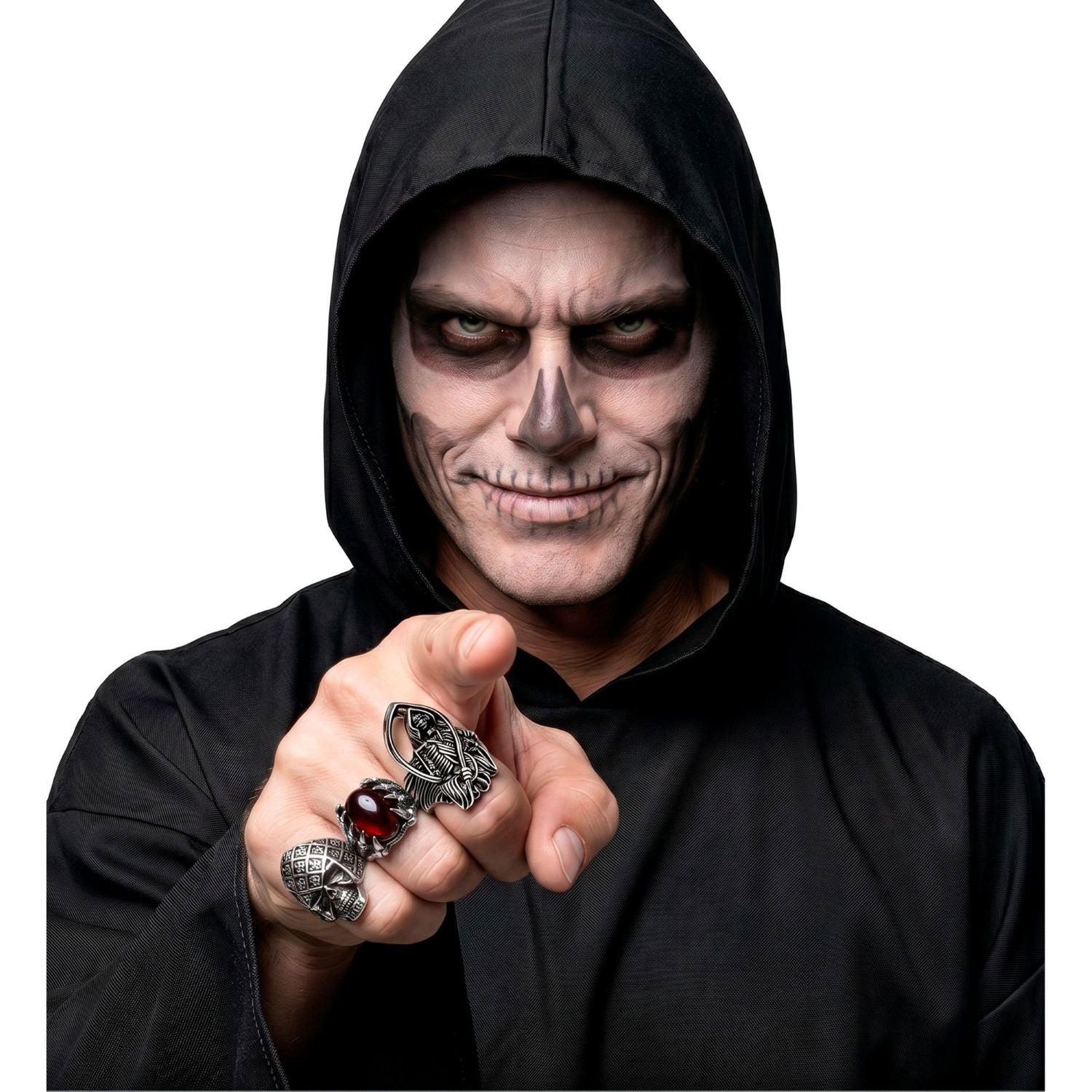 das-kost-mland-halloween-ringe-3-teilig-silber-totenkopf image 4