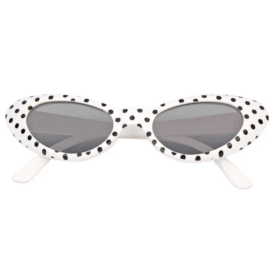 das-kost-mland-cat-eye-brille-sandy-partybrille-wei-schwarz-punkte image 1