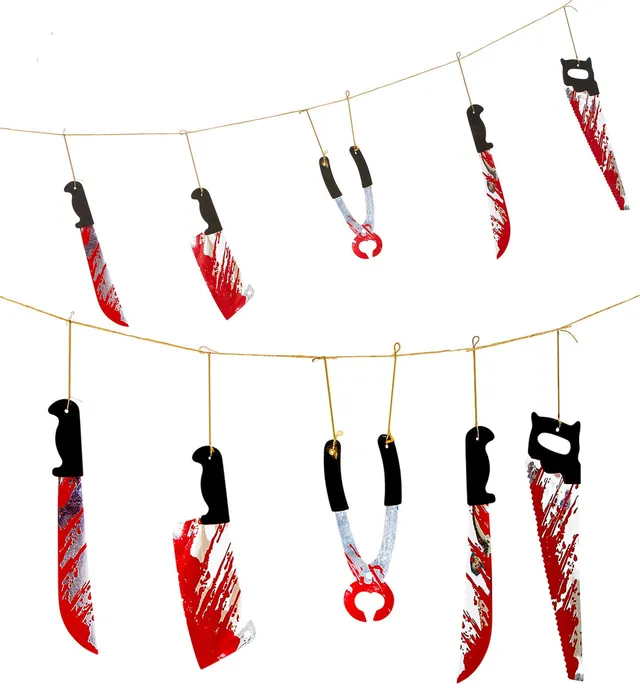 das-kost-mland-halloween-girlande-blut-waffen-172-cm image 1