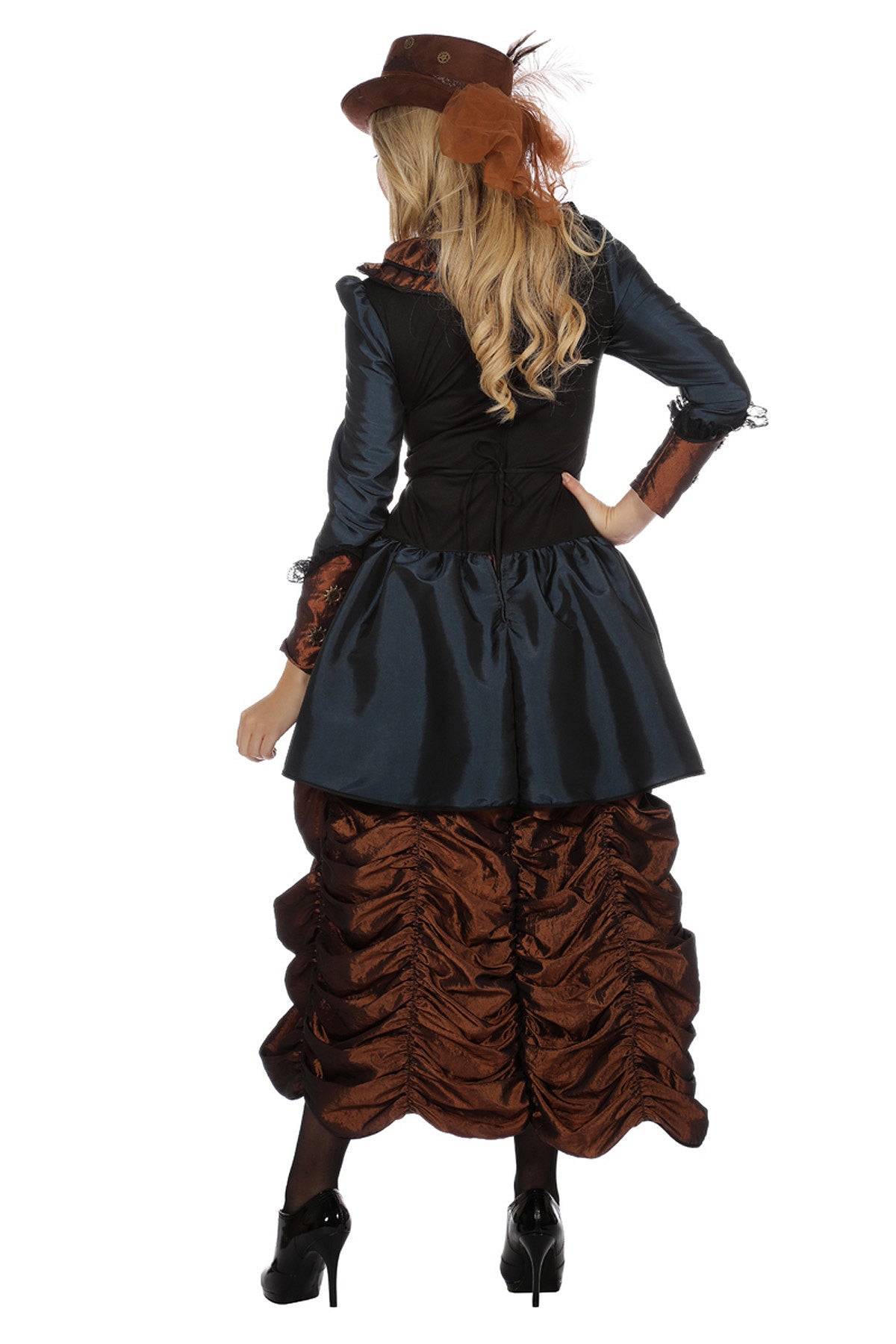 steampunk-lady-blue-kost-m-kleid-damen-blau-braun-320341 image 3