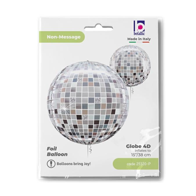 das-kost-mland-4d-folienballon-globe-discokugel-38cm-silber image 2