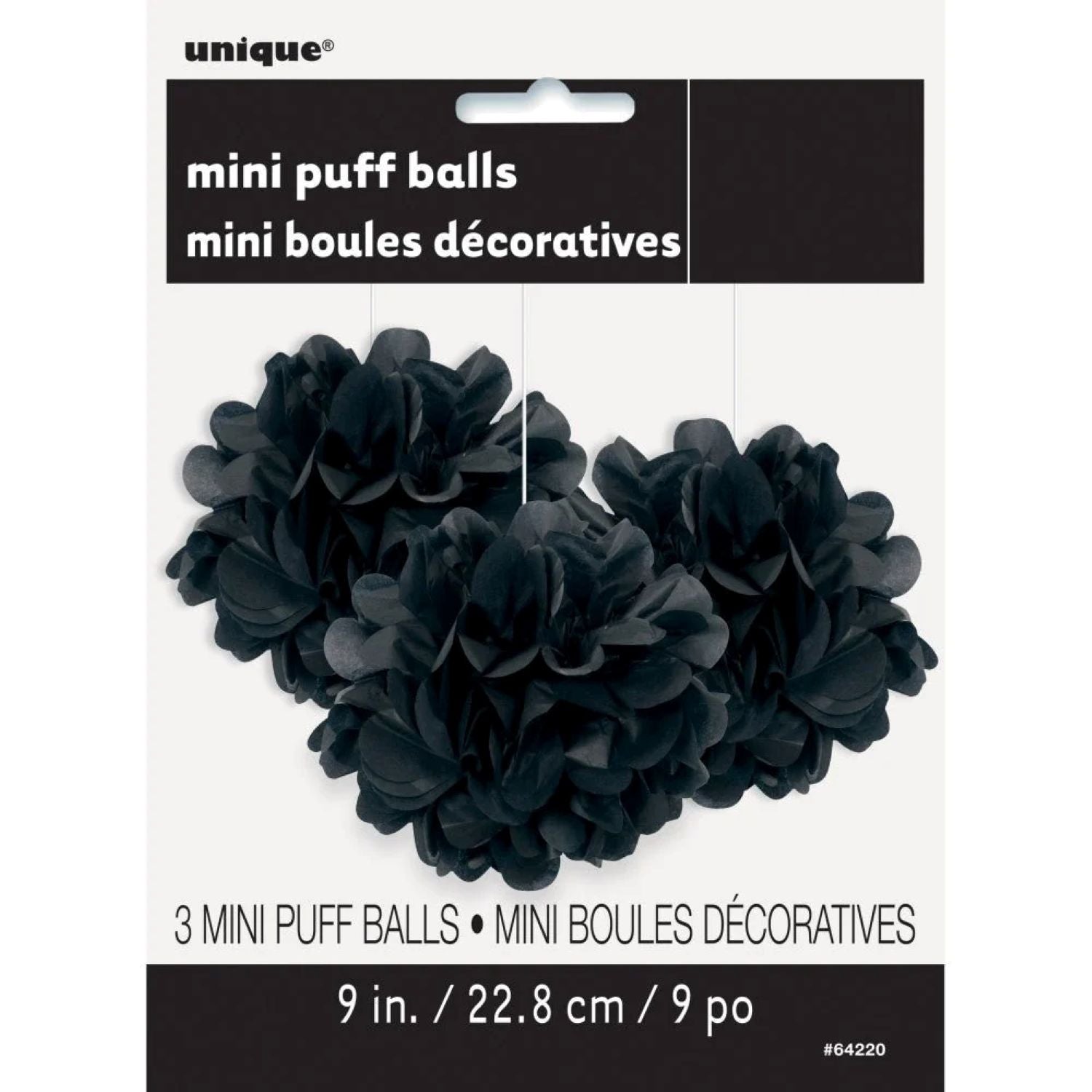 das-kost-mland-fluffy-wabenball-schwarz-23cm-3-st-ck image 2