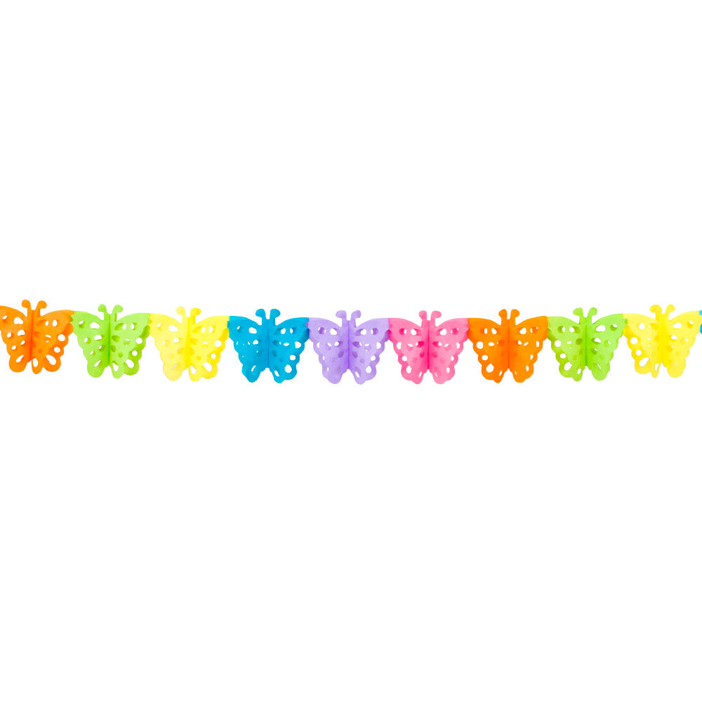 das-kost-mland-dekorationen-papiergirlande-schmetterling-400cm-bunt image 1