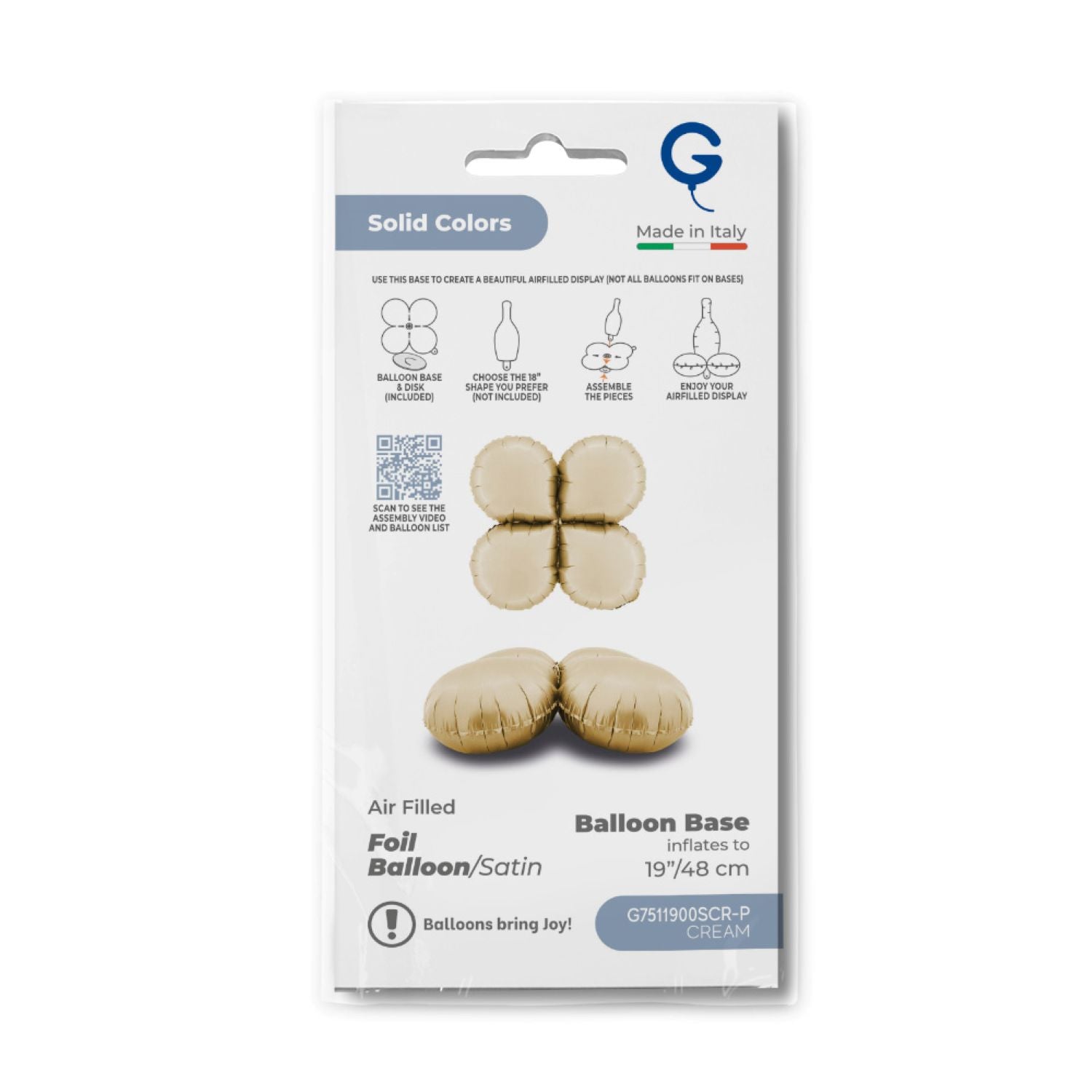 das-kost-mland-dekorationen-base-drops-folienballon-48cm-cream-luft image 3
