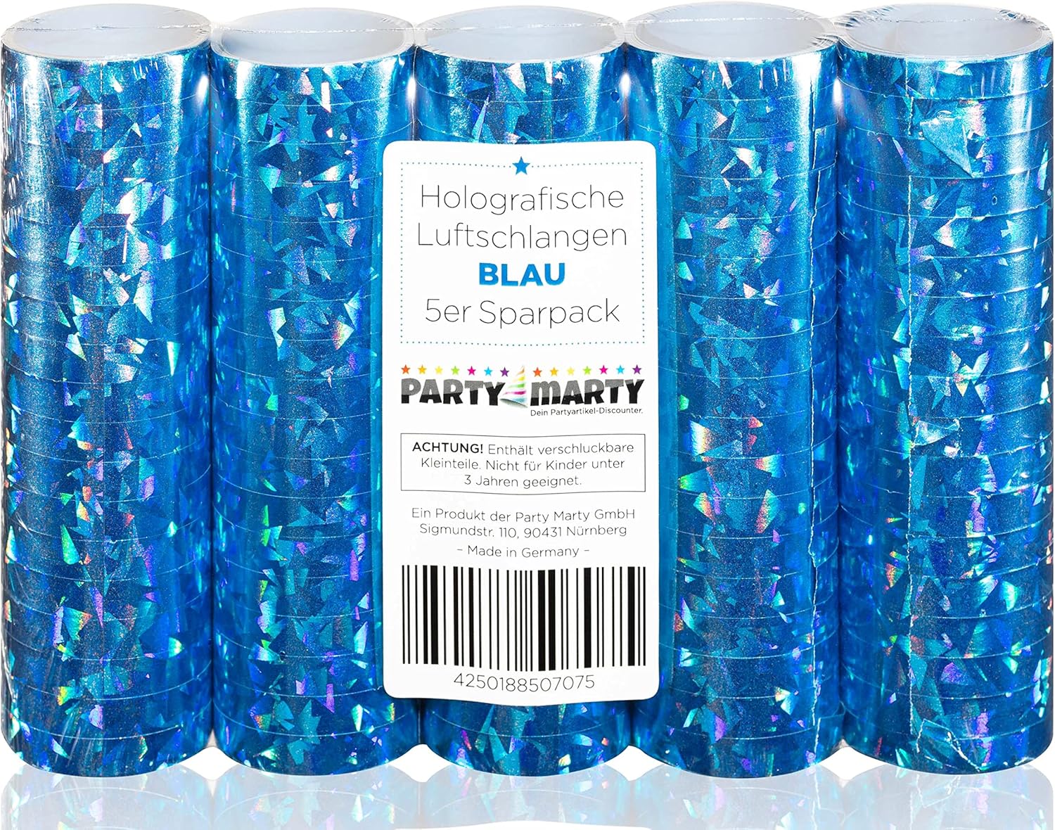 das-kost-mland-luftschlangen-holografisch-blau-4-m-5-rollen image 4