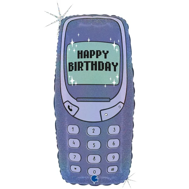das-kost-mland-dekorationen-shape-folienballon-telefon-happy-birthday-58cm image 1
