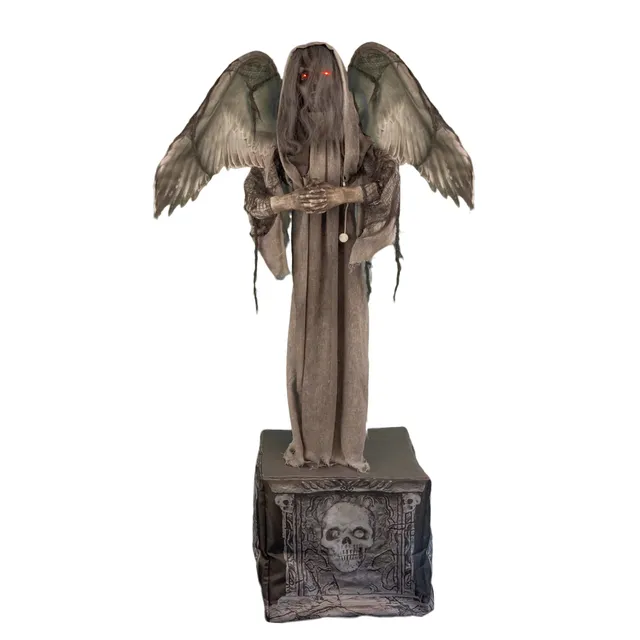 d-monischer-engel-statue-grabstein-animiert-168cm-halloween-deko image 1