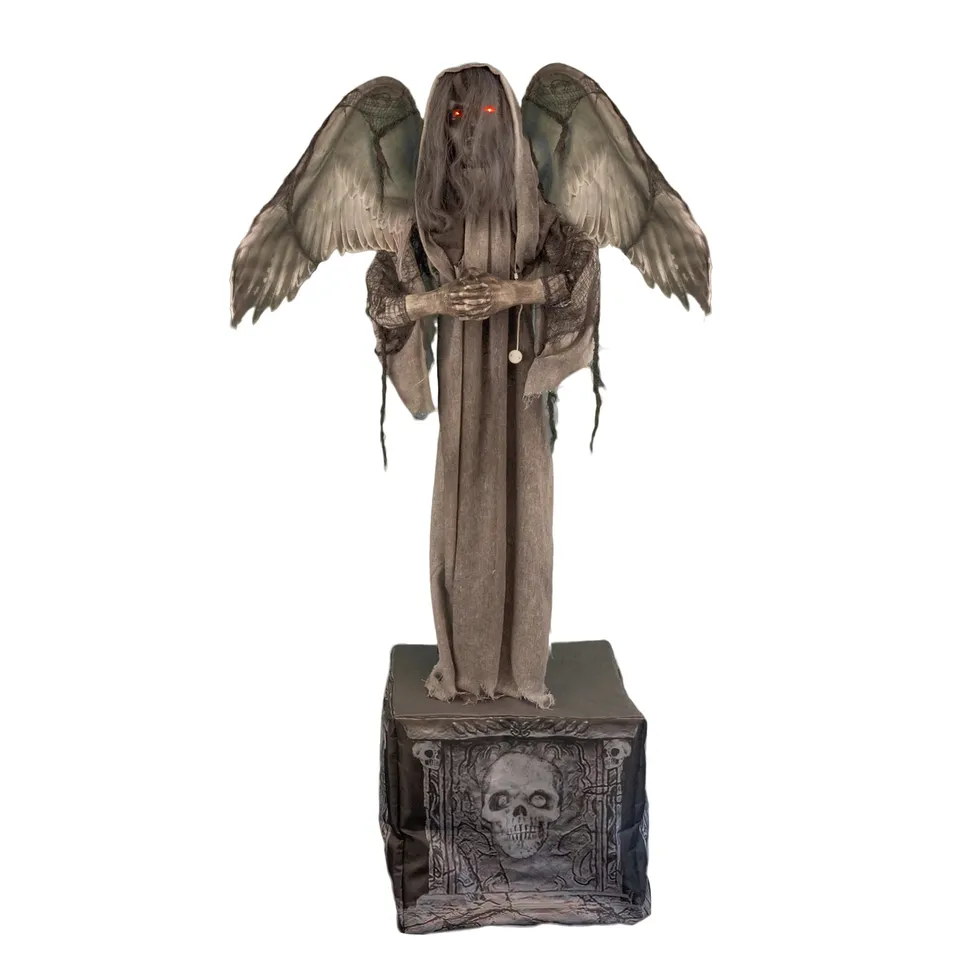 d-monischer-engel-statue-grabstein-animiert-168cm-halloween-deko image 1