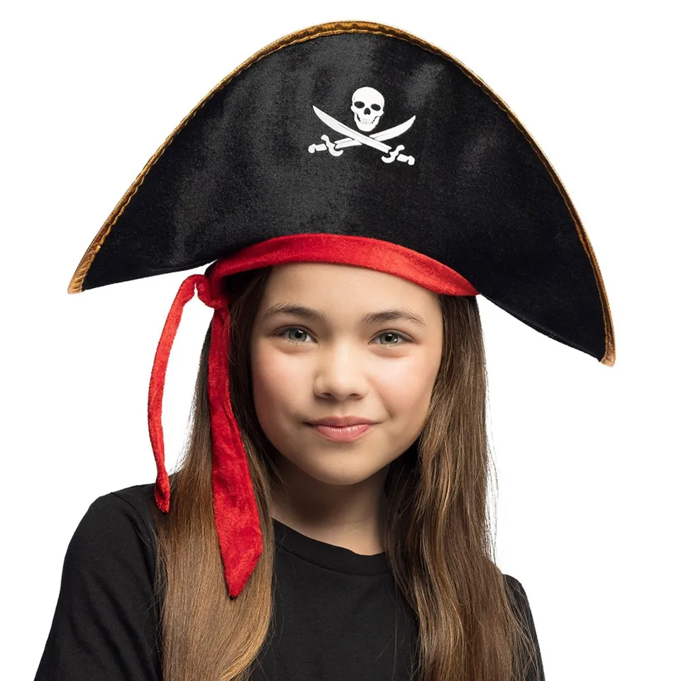 das-kost-mland-blake-piratenhut-kinder-schwarz-totenkopf image 1